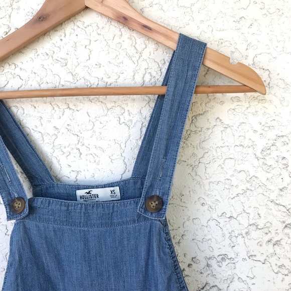 Hollister Chambray Short Overall | Lightweight Overall Shorts - Picture 2 of 12